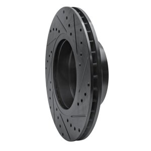 BMW 525i Brake Rotor (1) - Front Left - R1 Concepts - Drilled & Slotted - Black - `04-`10